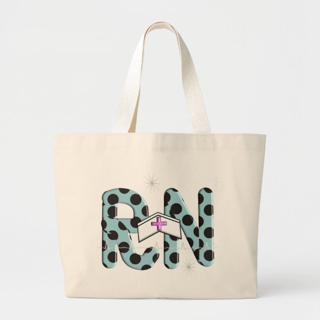 Registered Nurse Gifts "RN" Large Tote Bag (Front)
