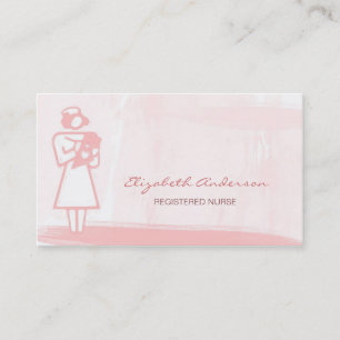 Registered Nurse Girly Pink Watercolor Health Care Business Card