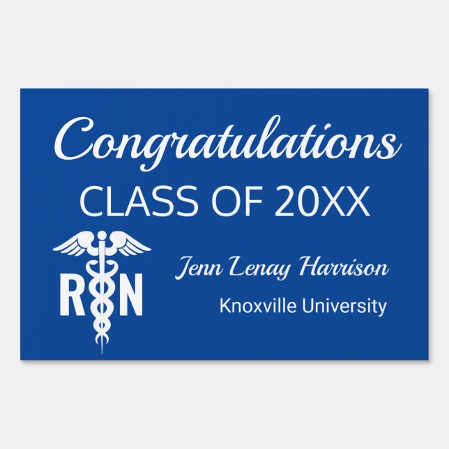 Registered Nurse Graduate Congratulations Custom Sign (Back)