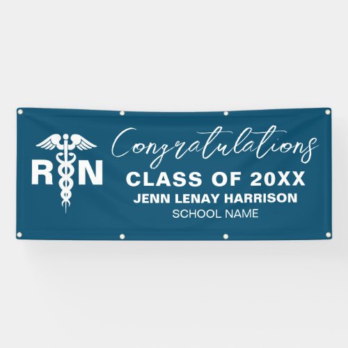 Registered Nurse Graduate Medical Blue Name Banner