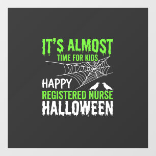 Registered Nurse Halloween Spiderweb and Raven Floor Decals