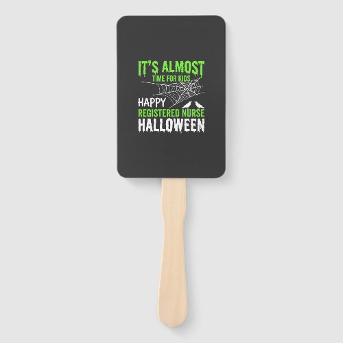 Registered Nurse Halloween Spiderweb and Raven Hand Fan