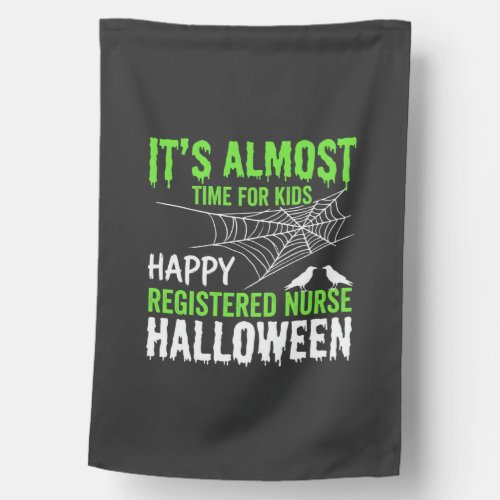 Registered Nurse Halloween Spiderweb and Raven House Flag