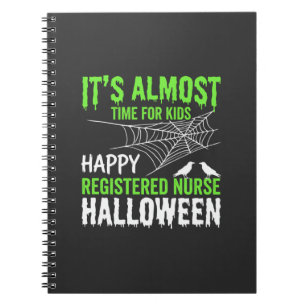 Registered Nurse Halloween Spiderweb and Raven Notebook