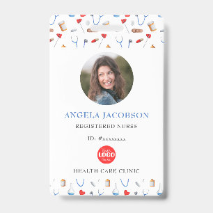 Registered Nurse Healthcare Logo Photo Badge