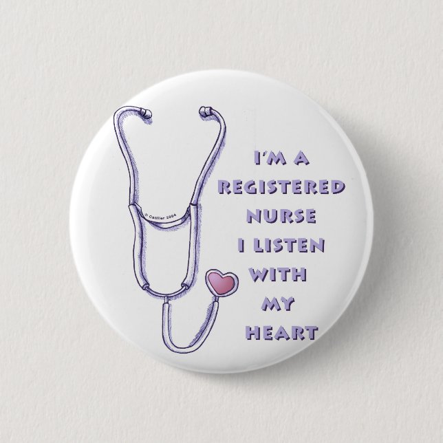 Registered Nurse Heart Button (Front)