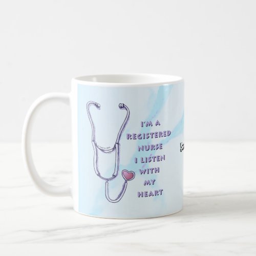 Registered Nurse Heart custom name mug