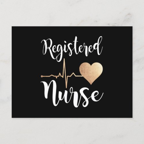 Registered Nurse Heart RN Registered Nurse Announcement Postcard