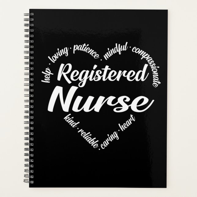 Registered Nurse Heart Word Cloud Planner (Front)