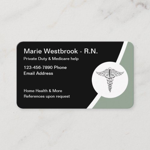 Registered Nurse Home Health Private Duty Business Card