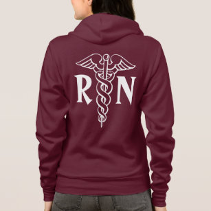 Registered Nurse Hoodie With Caduceus Symbol Registered Nurse Hoodie With Caduceus Symbol