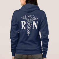 Registered nurse hoodie with caduceus symbol