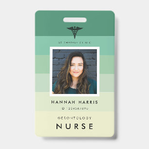 Registered nurse Hospital employee name tag photo Badge