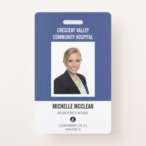 Registered Nurse ID Professional BLUE Simple Badge