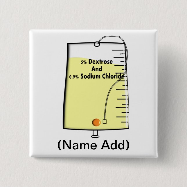 Registered Nurse IV Bag Design Pinback Button (Front)