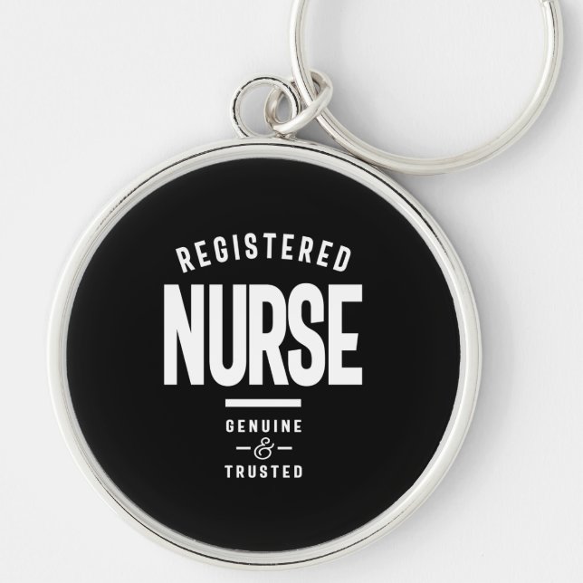 Registered Nurse Job Title Gift Keychain (Front)
