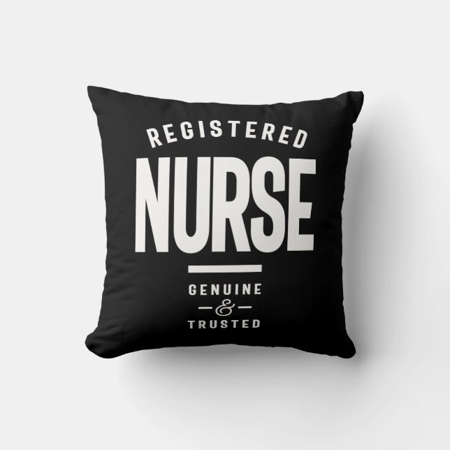 Registered Nurse Job Title Gift Throw Pillow (Front)