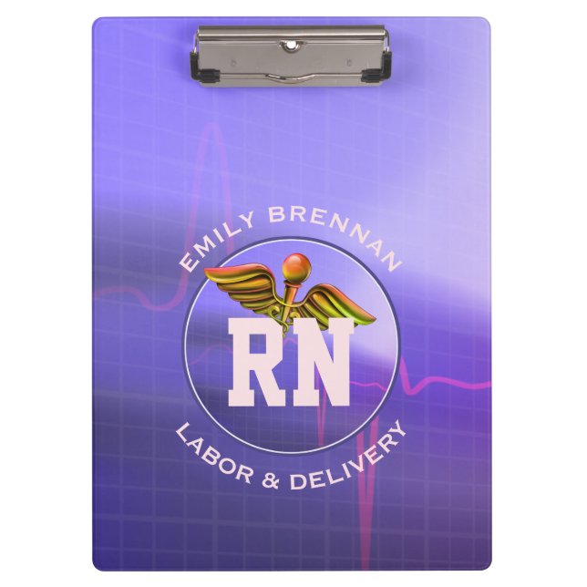 Registered Nurse | Labor & Delivery Custom Name Clipboard (Front)