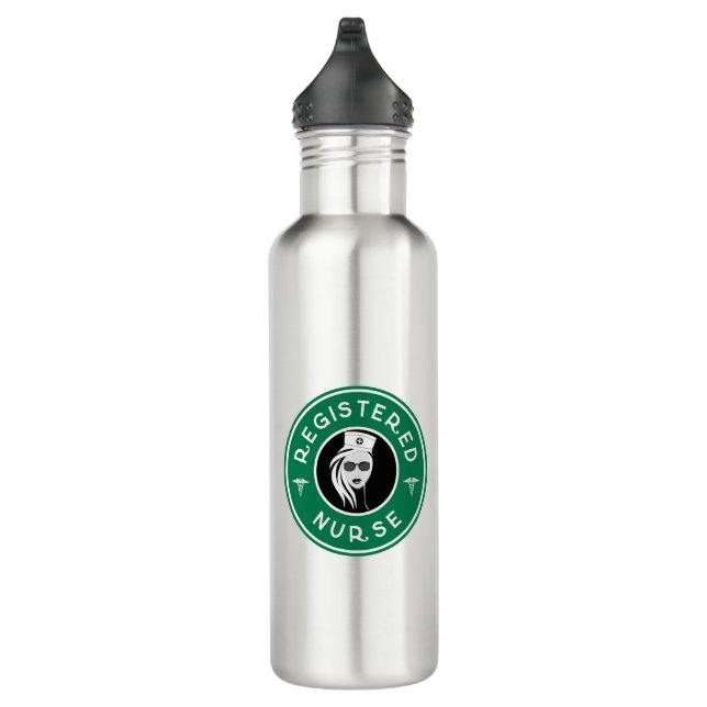 Registered Nurse Logo Badge Design Stainless Steel Water Bottle (Right)