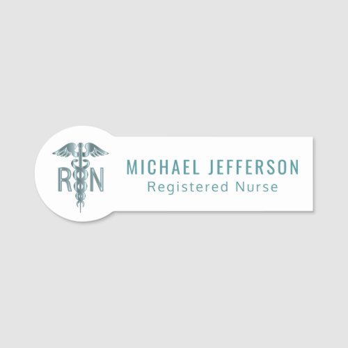 Registered Nurse _ Logo _  Teal Blue Name Tag