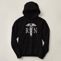 Registered Nurse Medical Black White Caduceus RN