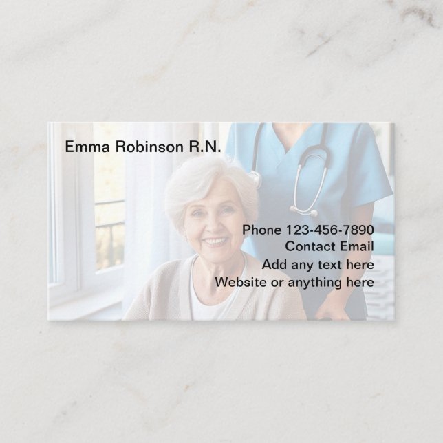 Registered Nurse Medical Business Cards (Front)