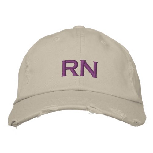 Registered Nurse Medical Fashion Tan Purple Embroidered Baseball Cap