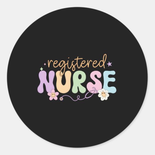 Registered Nurse Medical Nursing Rn Stethoscope Fl Classic Round Sticker