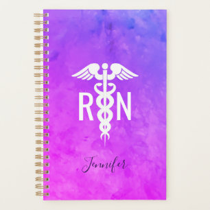 Registered Nurse Medical Pink Purple Personalized Planner