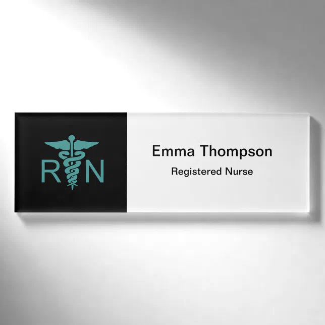 Registered Nurse Modern Simple Medical Name Tag | Zazzle