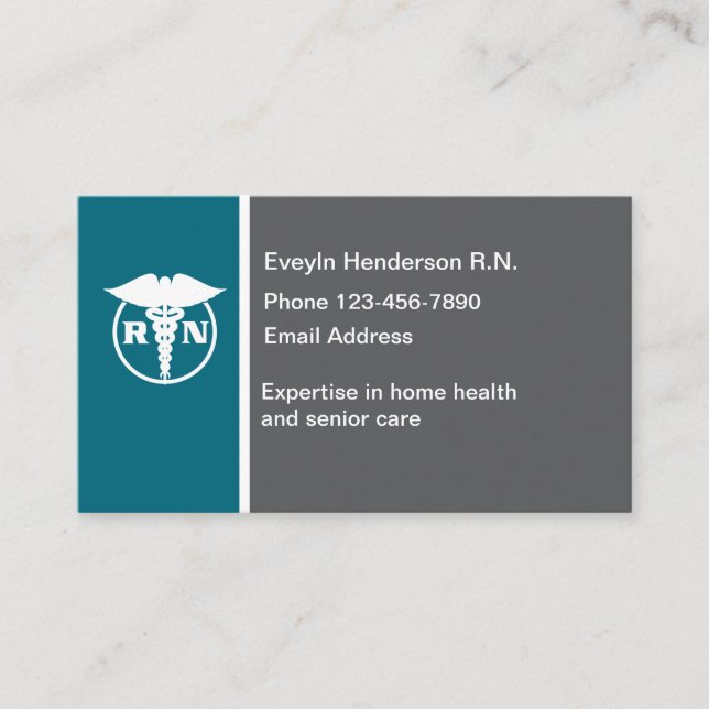 Registered Nurse Modern Unique Business Cards (Front)