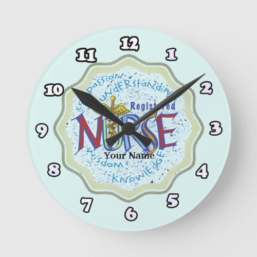 Registered Nurse Motto custom name clock