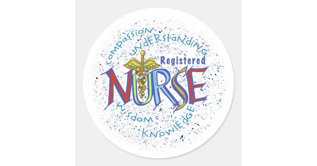 Registered Nurse Motto custom name sticker | Zazzle