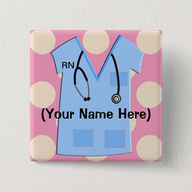 Registered Nurse Name Badge Button (Front)