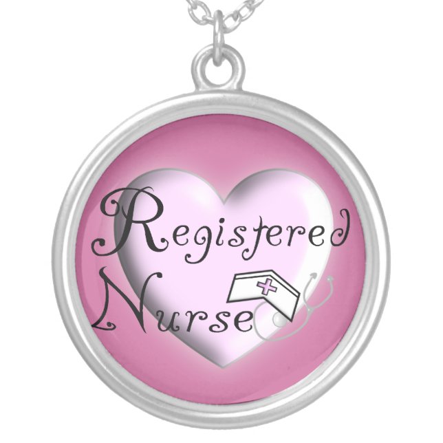 Registered Nurse Necklace Sterling Silver (Front)