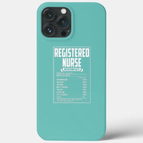 Registered Nurse Nutrition Facts  iPhone 13 Pro Max Case