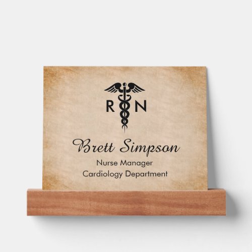Registered Nurse Office Wall Name Plate with Ledge