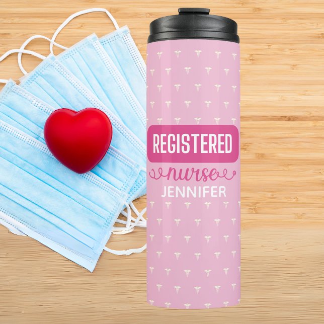 Registered Nurse Personalized Caduceus  Thermal Tumbler (Creator Uploaded)
