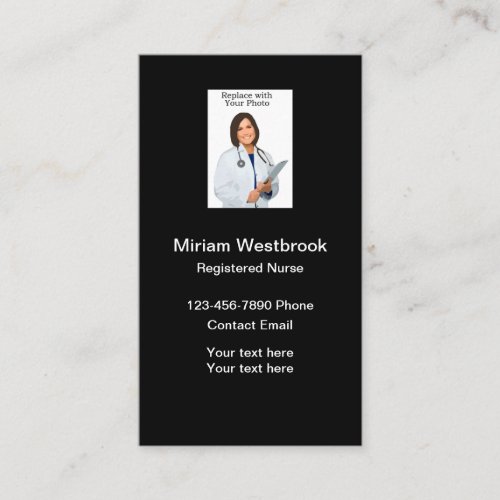 Registered Nurse Photo Template Business Cards 