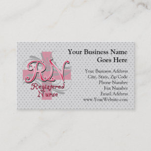 Registered Nurse, Pink Cross Swirls Business Card