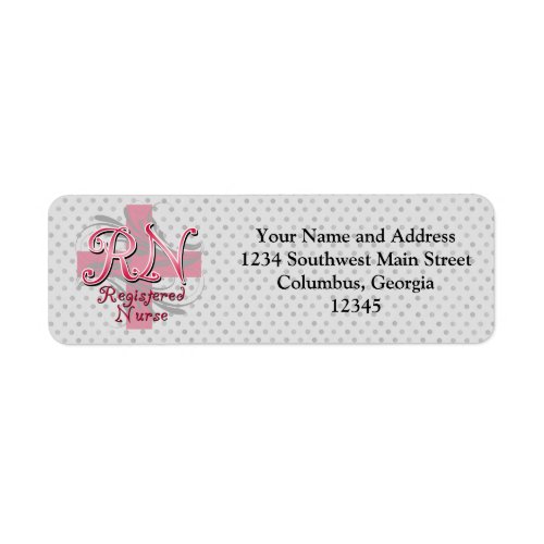 Registered Nurse Pink Cross Swirls Label