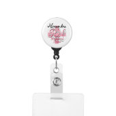 Registered Nurse, Pink Cross Swirls Personalized Badge Holder (Badge Clip Front)