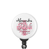 Registered Nurse, Pink Cross Swirls Personalized Badge Holder (Clip Front)