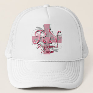 Registered Nurse, Pink Cross Swirls Trucker Hat