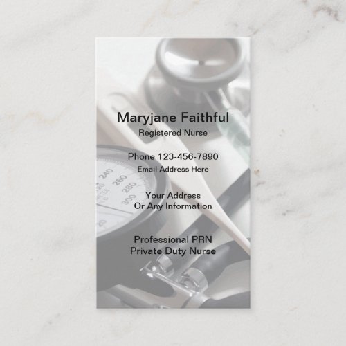 Registered Nurse Private Duty Business Card
