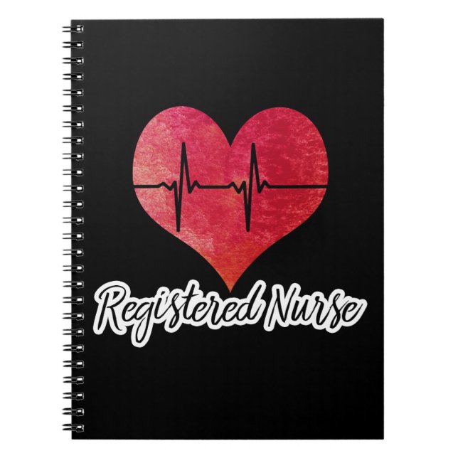 Registered Nurse -- Red Watercolor Heart Notebook (Front)