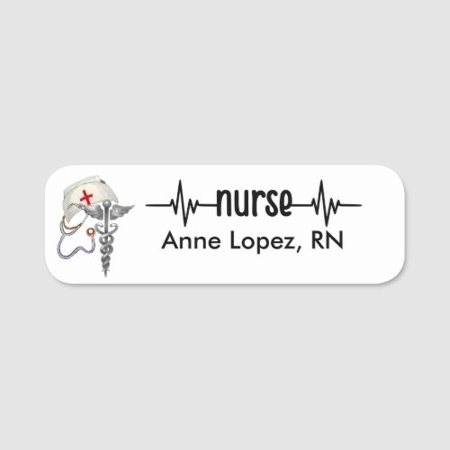Registered Nurse RN Badge Black Minimalist Modern