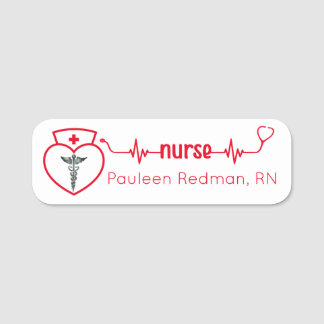Registered Nurse RN Badge Classy Red Stylish