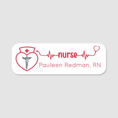 Registered Nurse RN Badge Classy Red Stylish