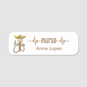 Registered Nurse RN Badge Gold Elegant Modern